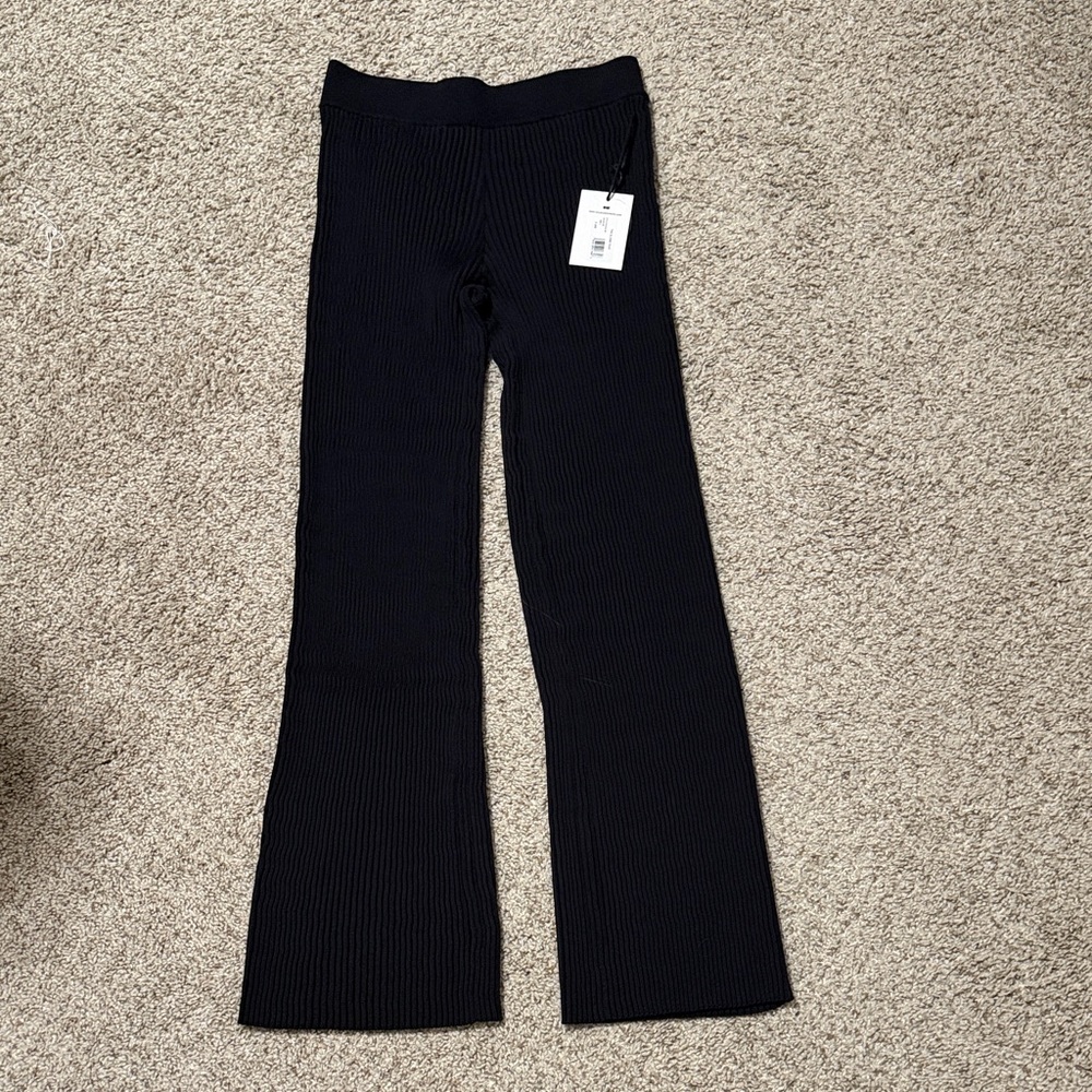 SOLID & STRIPED Kids Black Ribbed Leggings
